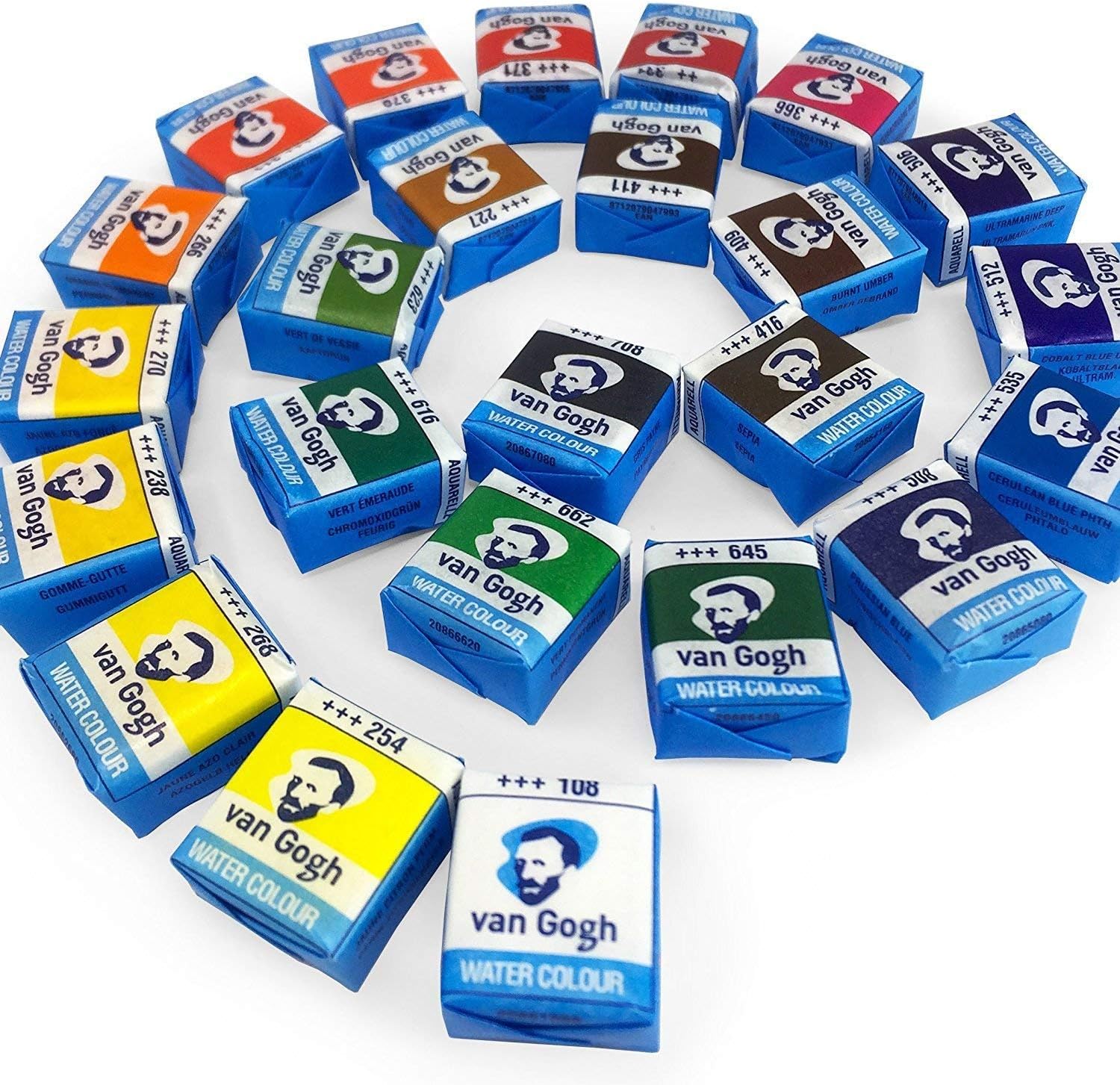 Coffret de poche de 12 demi-godets de peinture aquarelle Van Gogh + 3 gratuits - Loisirs créatifs